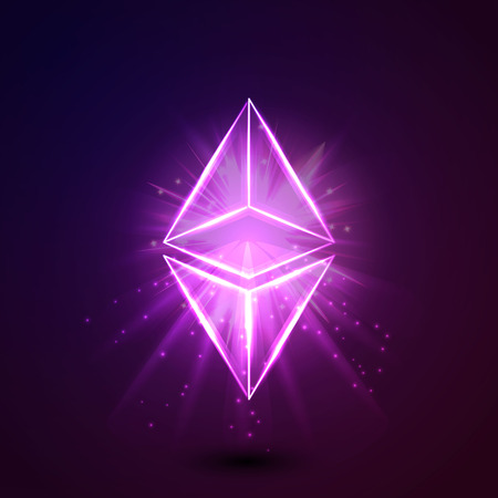 Ethereum blockchain platform sticker. Ethereum art icon logo. vectorのイラスト素材