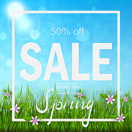 Spring sale background.のイラスト素材