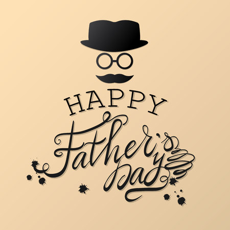 Father's Day Card with  lettering.  vector illustrationのイラスト素材