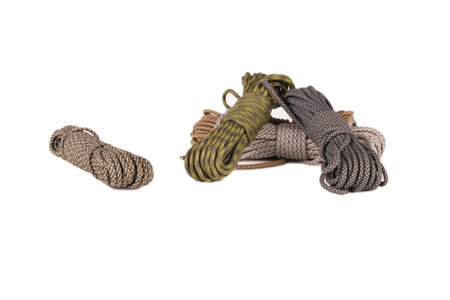 cord strong paracord tactical, isolated, tourist 550, different colorの写真素材