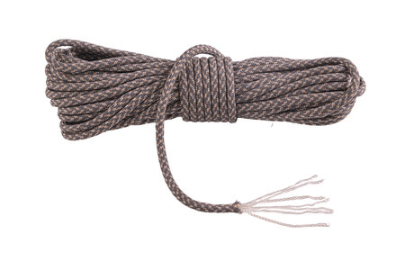 paracord isolated on white background, gray tactical, cord strong, tourist, 550の写真素材