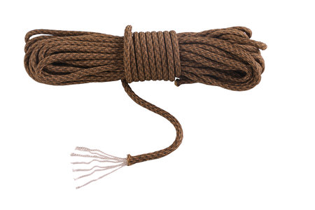 paracord isolated on white background, brown tactical, cord strong, tourist, 550の写真素材