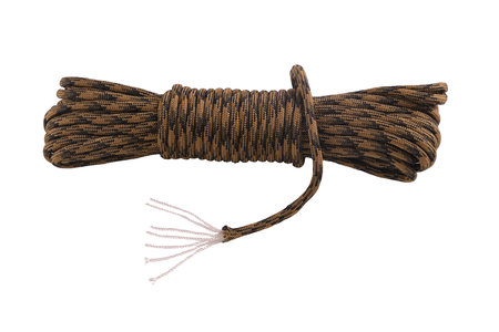 paracord isolated on white background, brown tactical, cord strong, tourist, 550の写真素材
