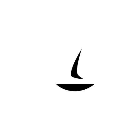 Sailing boat icon symbol, vector illustration. Sailboat Silhouette or face Logo Design Inspirationのイラスト素材