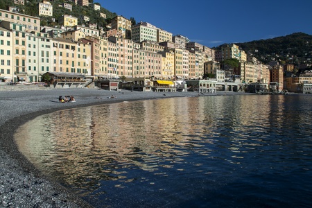 Camogli in Liguria, Italy, a small fishing village, a tourist destination, のeditorial素材