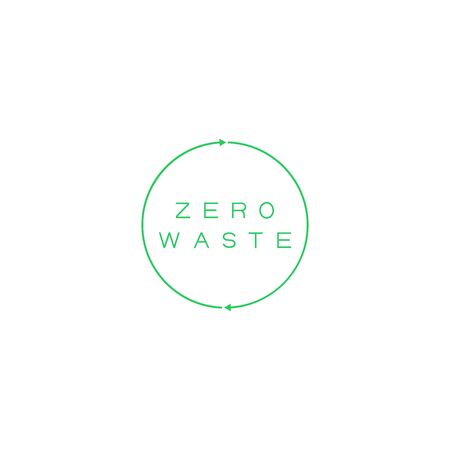 Zero waste text in recycling circle. Zero waste icon, green emblem, eco label. Vector illustration.のイラスト素材