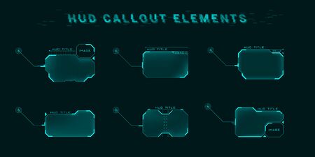 Set of futuristic user screen interfaces.のイラスト素材