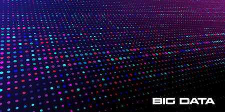 Big data visualization. Abstract background of a large number of multicolored and random size data...