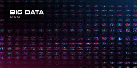 Big data visualization. Abstract data background of a large number of multicolored and random size...