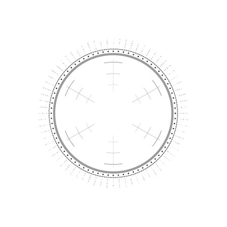 HUD circle infographic elements. Sci-fi round head-up display for futuristic user interface HUD, UI, GUI. Tech theme. Vector illustration.のイラスト素材