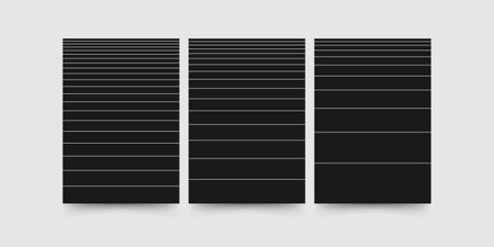 Abstract minimalist geometric wall decoration. The perspective of horizontal lines on black background. Geometric minimal wall art decoration, poster, print art, modular picture. Vectorのイラスト素材