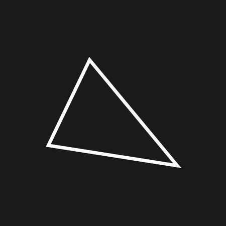 Retrowave aesthetics outline triangle. Synthwave black and white triangle shape 1980s style. Retrowave design element for poster, merch in vaporwave style. Vectorのイラスト素材