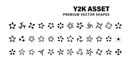 Retro futuristic elements. Y2K aestheticsのイラスト素材