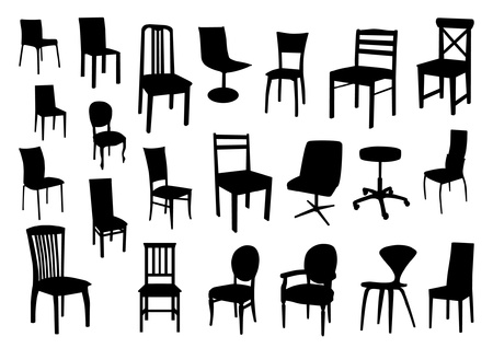 Set of chair silhouettesのイラスト素材