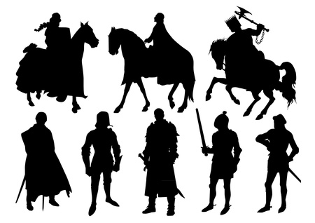 Knight silhouettesのイラスト素材