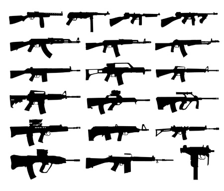 Guns silhouettesのイラスト素材