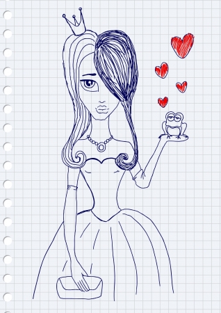 Princess and Frogのイラスト素材