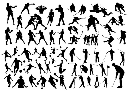 Set of sport silhouettesのイラスト素材