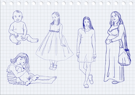 Woman agesのイラスト素材