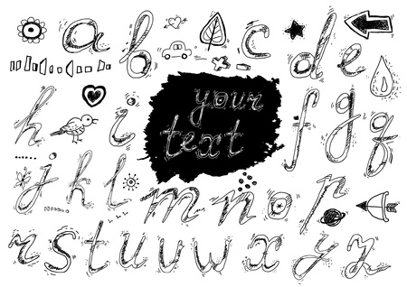 Hand drawn alphabetのイラスト素材