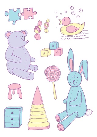 Vintage toysのイラスト素材