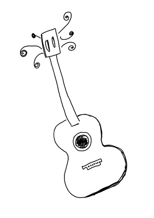 Hand drawn guitarのイラスト素材