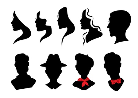Heads silhouettesのイラスト素材