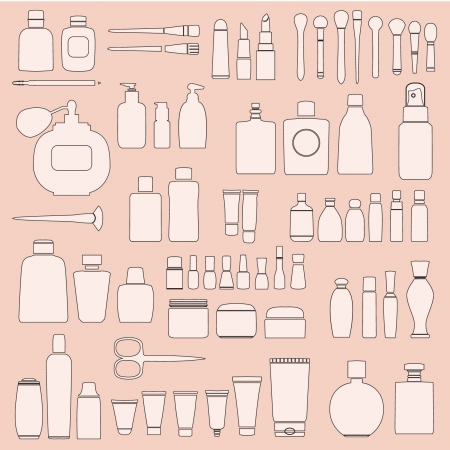 Set of cosmeticsのイラスト素材