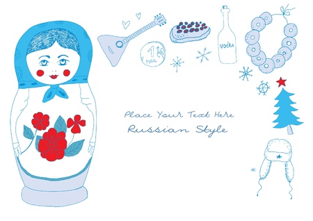 Russian colored cardのイラスト素材