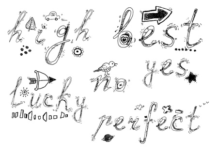 Sketchy wordsのイラスト素材