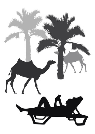 Beach silhouettesのイラスト素材