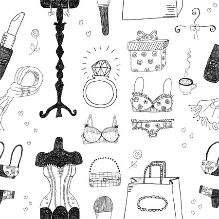 Women accessories seamless patternのイラスト素材