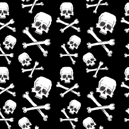 Sculls seamless patternのイラスト素材