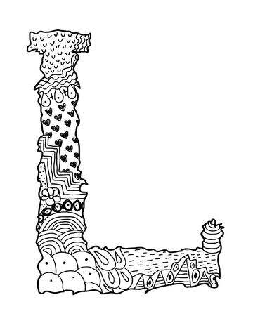 Hand Drawn Letter Lのイラスト素材