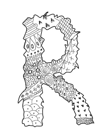 Hand Drawn Letter Rのイラスト素材