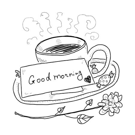 Hand drawn cup of teaのイラスト素材