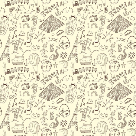 Travel Seamless Patternのイラスト素材