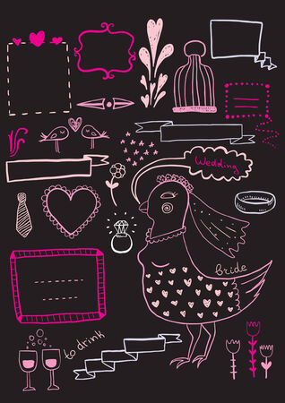 Cartoon Wedding Symbolsのイラスト素材