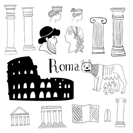 Rome doodlesのイラスト素材