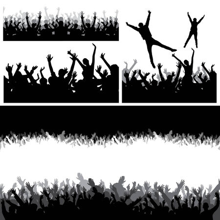 Jumping crowdのイラスト素材