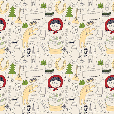 Russian Seamless Patternのイラスト素材