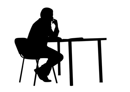 Sitting Silhouetteのイラスト素材