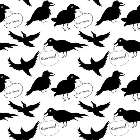Raven Seamless Backgroundのイラスト素材