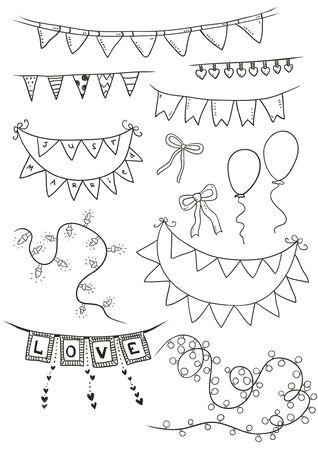 Celebration bunting and garlandsのイラスト素材