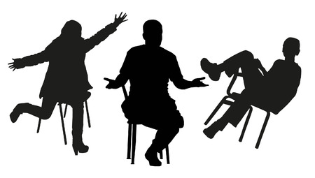Sitting people silhouettesのイラスト素材