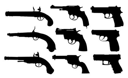 Set of pistolsのイラスト素材