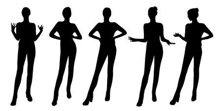 girl silhouettesのイラスト素材