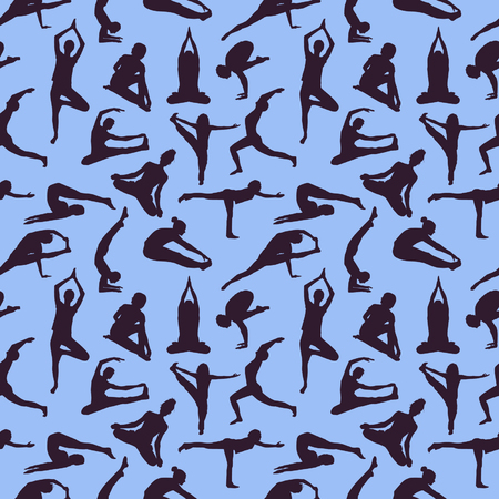 Seamless yoga patternのイラスト素材