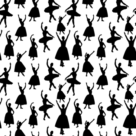 Ballet dancers seamless patternのイラスト素材