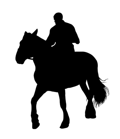 Vector horseman silhouetteのイラスト素材